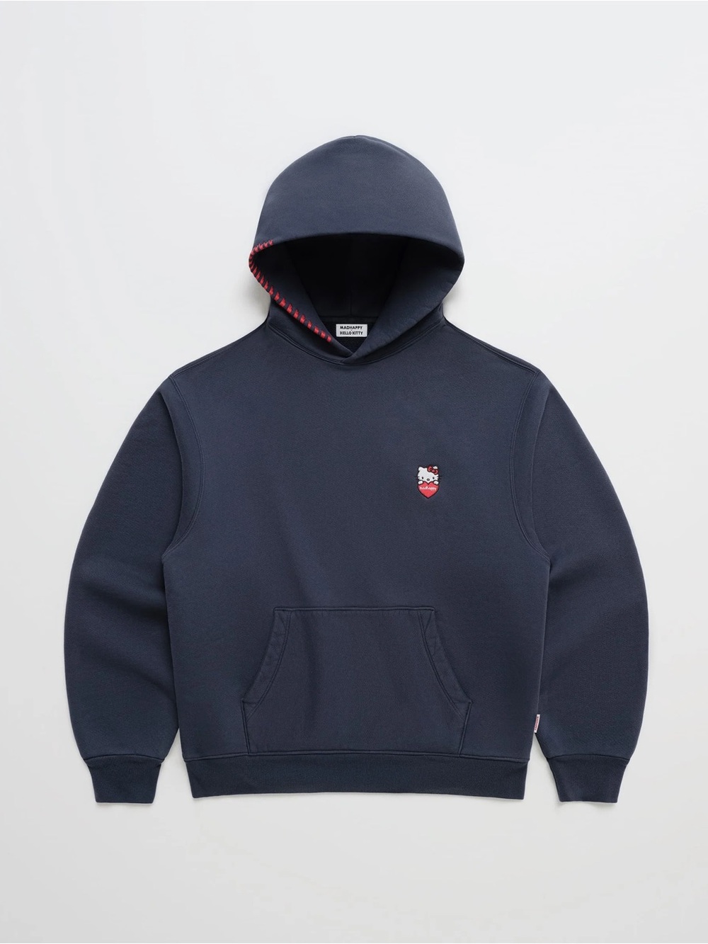 MAD HAPPY HELLO KITTY MATCHA HEAVYWEIGHT FLEECE HOODIE NAVY - L